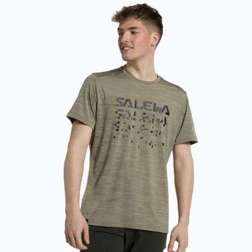 Salewa pánske trekové tričko Puez Hybrid 2 Dry brown 00-0000027397