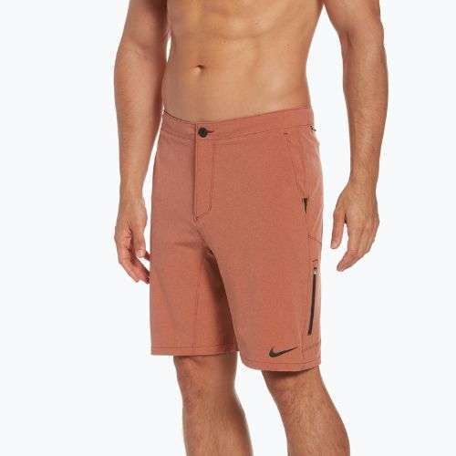 Pánske plavecké šortky Nike Flow 9" Hybrid orange NESSC515