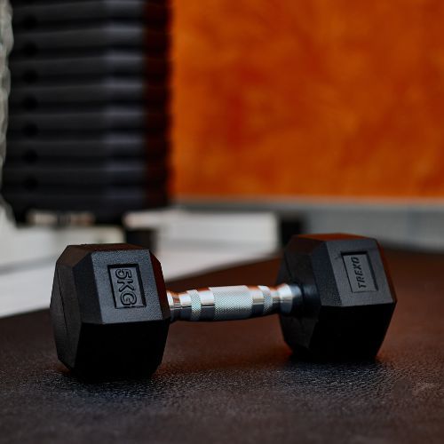 TREXO Hex HXD50 5 kg pogumované činky
