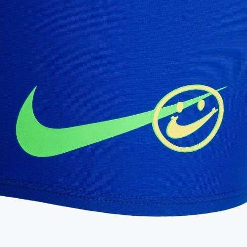 Detské plavecké boxerky Nike Multi Logo Square Leg modré NESSD042-494