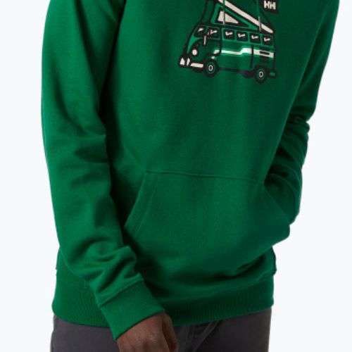 Pánska trekingová mikina Helly Hansen F2F Organic Cotton Hoodie malachite