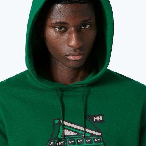 Pánska trekingová mikina Helly Hansen F2F Organic Cotton Hoodie malachite