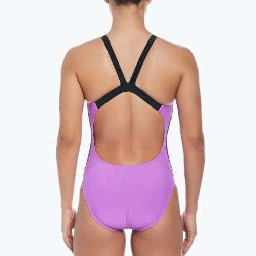 Dámske jednodielne plavky Nike Logo Tape Fastback fuchsia dream