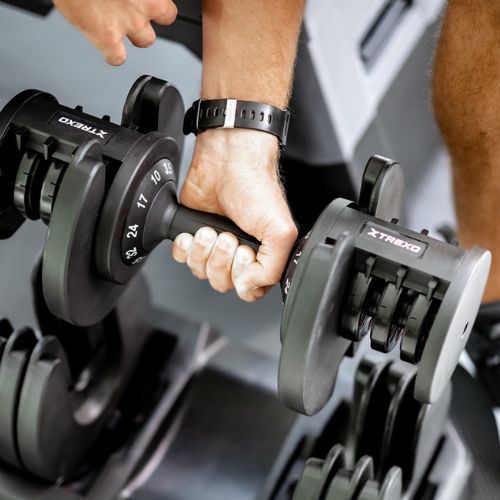 Nastaviteľná činka XTREXO TXO-B4W005 32 kg čierna