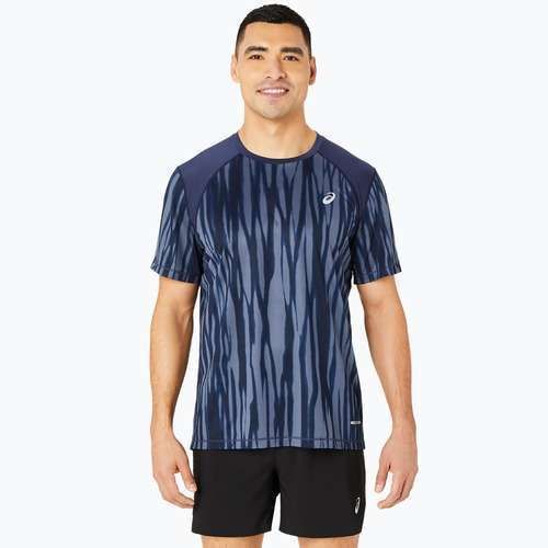 Pánske bežecké tričko ASICS Road All Over Print Top blue expanse/midnight