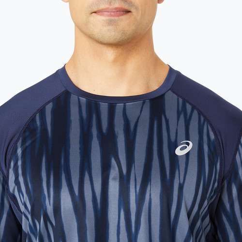Pánske bežecké tričko ASICS Road All Over Print Top blue expanse/midnight