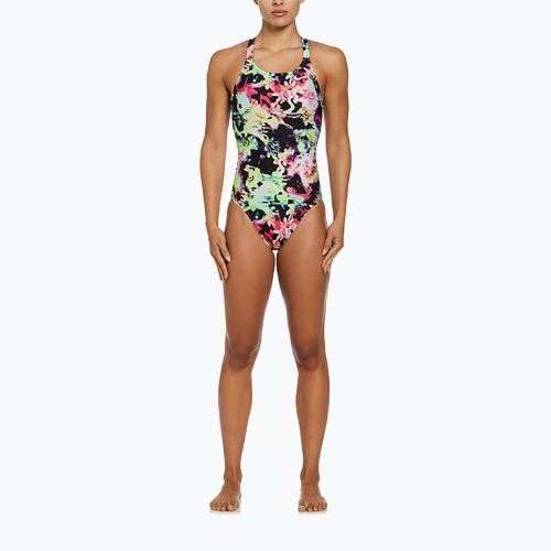 Dámske jednodielne plavky Nike Hydrastrong Multi Print Fastback rainbow