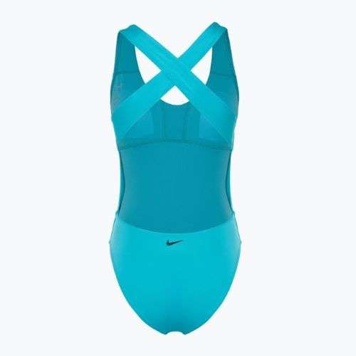 Dámske jednodielne plavky Nike Multi Logo Crossback dusty cactus