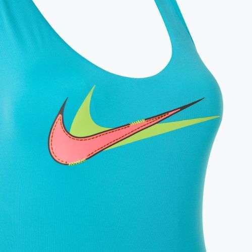 Dámske jednodielne plavky Nike Multi Logo Crossback dusty cactus