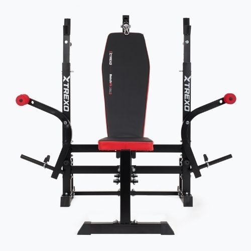 Posilňovacia lavica XTREXO BenchFit Max so stojanom a bicepsovým pultom black