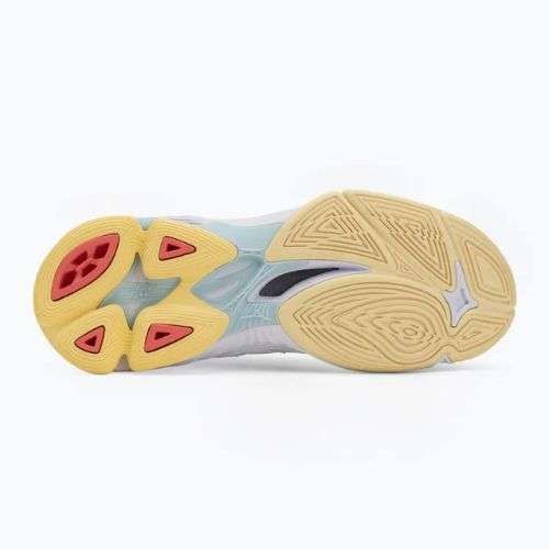Dámske volejbalové topánky Mizuno Wave Voltage 2 Mid white/calypso coral/pale banana
