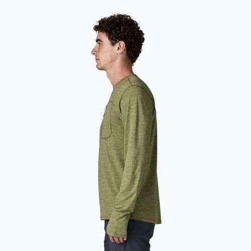 Pánske tričko longsleeve Patagonia Capilene Cool Sun caper green/buckhorn green x-dye