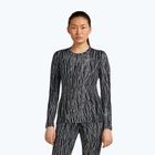 Dámsky trekkingový longsleeve Icebreaker Merino 260 Tech Vertex Crewe Delta Lines AOP black/snow/j
