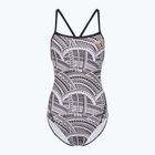 Dámske jednodielne plavky ZONE3 Kona Speed Strap Back tribal print/black/ white/orange