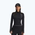 Dámske tréningové tričko longsleeve Under Armour ColdGear Textured 1/2 Zip black/white/metallic silver