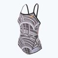 Dámske jednodielne plavky ZONE3 Kona Speed Strap Back tribal print/black/ white/orange 4