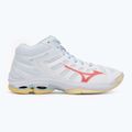 Dámske volejbalové topánky Mizuno Wave Voltage 2 Mid white/calypso coral/pale banana 2