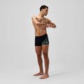 Pánske plavky boxerky Speedo Medley Logo Aquashort black/alfalfa green 2