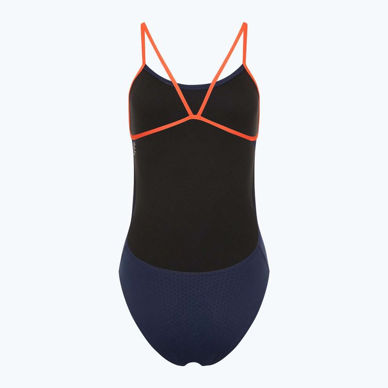 Dámske jednodielne plavky TYR Hexa Cutoutfit navy/orange 2