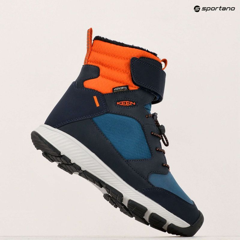 Junior snehule KEEN Skua Winter WP sky captain/gold flame 9