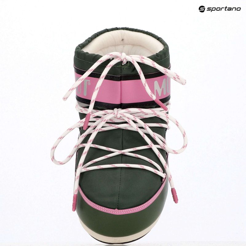 Dámske snehové topánky Moon Boot Icon Low Space Racing forest green/silver/pink 10