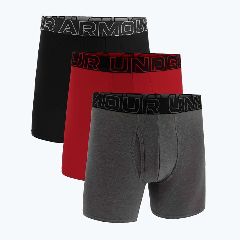 Pánske spodné prádlo Under Armour Perf Cotton 6", 3 ks carbon black/galaxy black 15