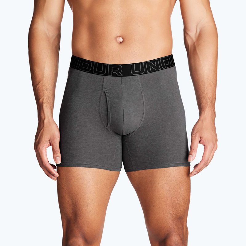 Pánske spodné prádlo Under Armour Perf Cotton 6", 3 ks carbon black/galaxy black 11
