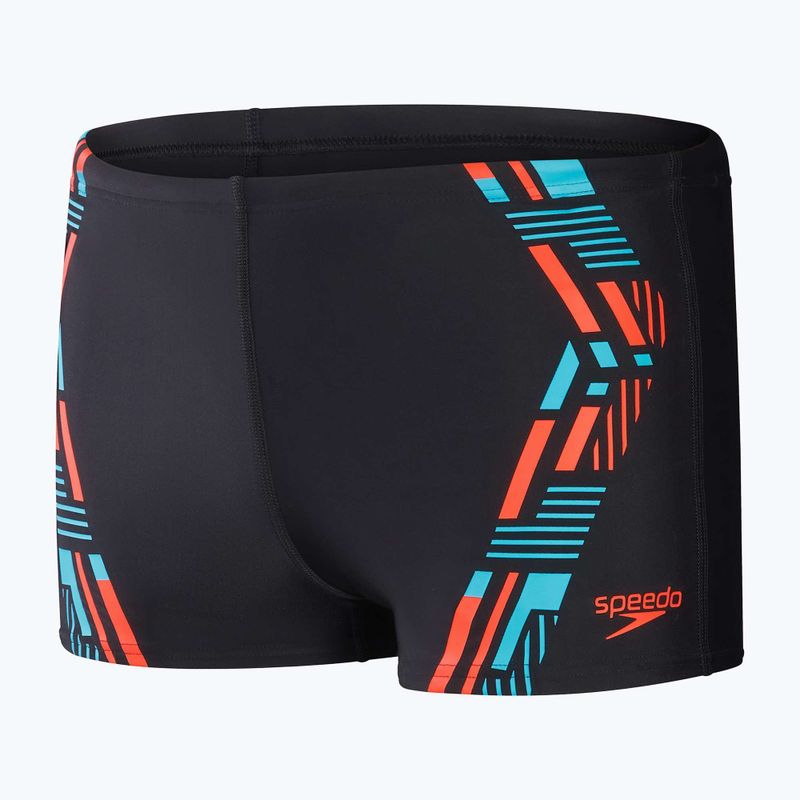 Pánske plavecké šortky Speedo Tech Print black/orange 10
