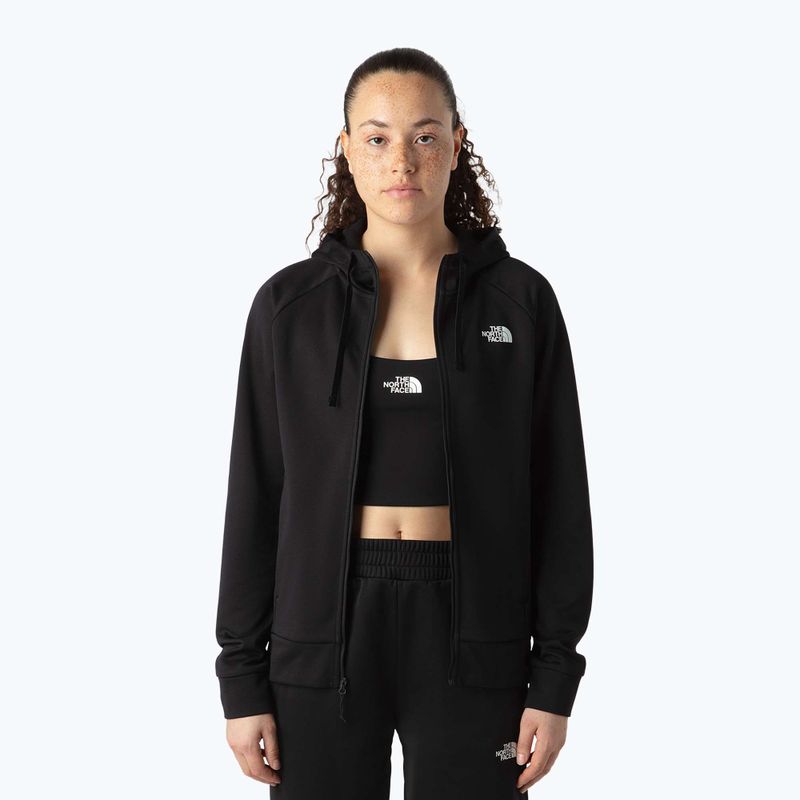 Damska bluza The North Face Reaxion 2.0 z kapturem, pełny zamek, czarna heather 4