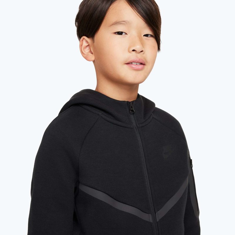 Detská mikina Nike Sportswear Tech Fleece Full Zip black/black/black 4