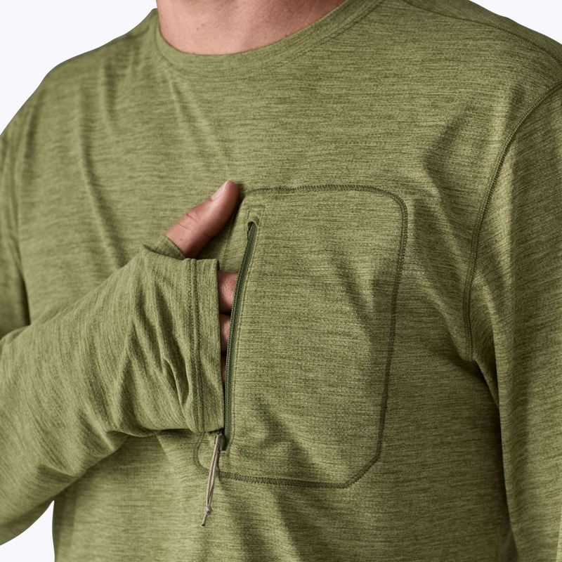 Pánske tričko longsleeve Patagonia Capilene Cool Sun caper green/buckhorn green x-dye 5