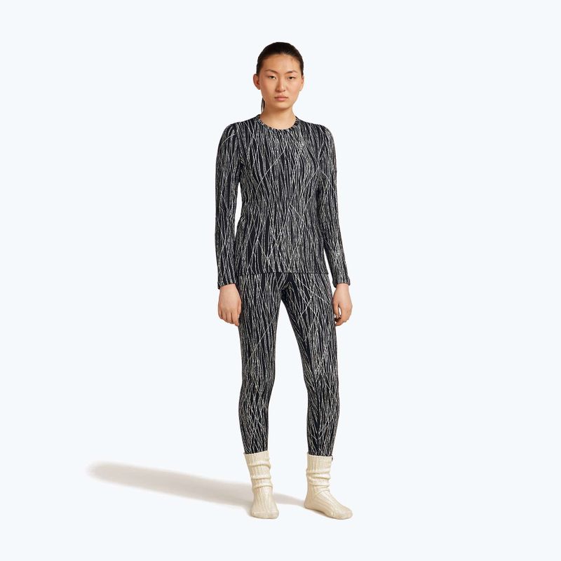 Dámsky trekkingový longsleeve Icebreaker Merino 260 Tech Vertex Crewe Delta Lines AOP black/snow/j 2
