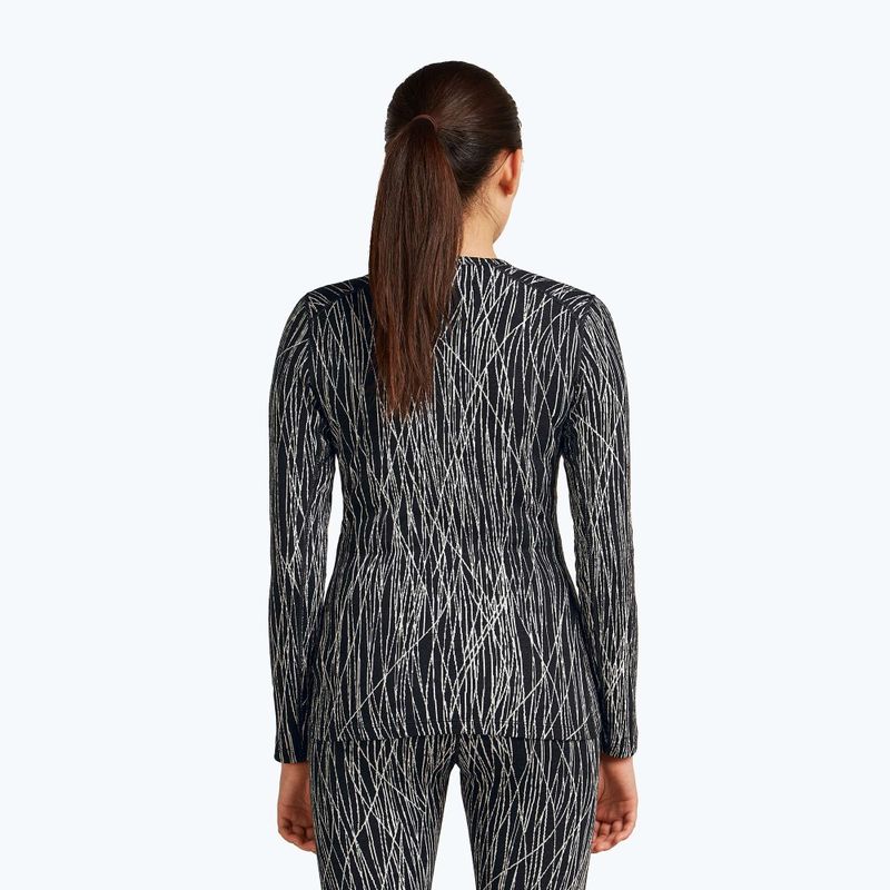 Dámsky trekkingový longsleeve Icebreaker Merino 260 Tech Vertex Crewe Delta Lines AOP black/snow/j 3