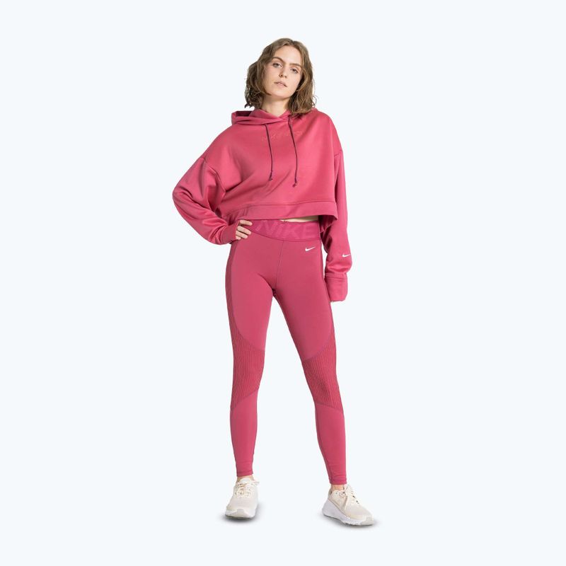 Dámske tréningové legíny Nike Pro High-Waisted sweet beet/white 2