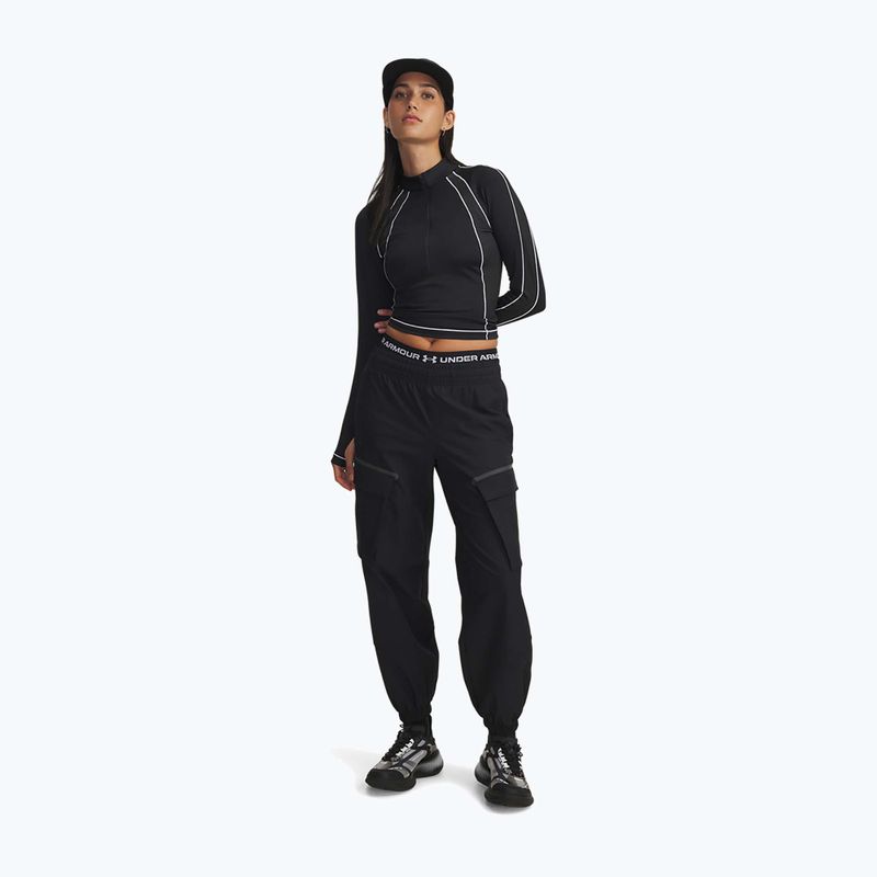 Dámske tréningové tričko longsleeve Under Armour ColdGear Textured 1/2 Zip black/white/metallic silver 2