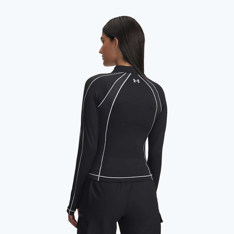 Dámske tréningové tričko longsleeve Under Armour ColdGear Textured 1/2 Zip black/white/metallic silver 3