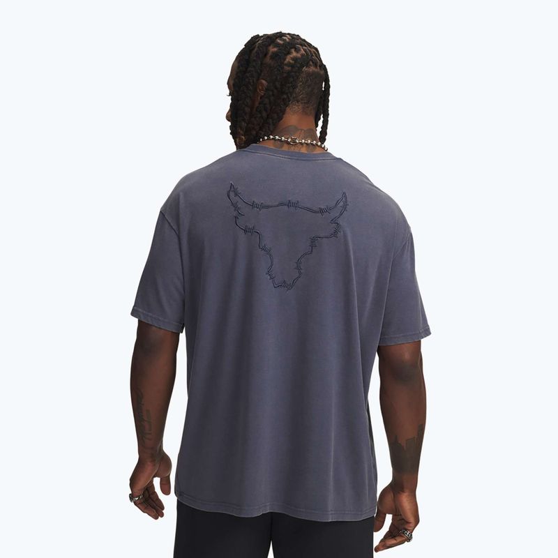 Pánske tričko Under Armour Project Rock Q3 ST Graphic downpour gray/white 2