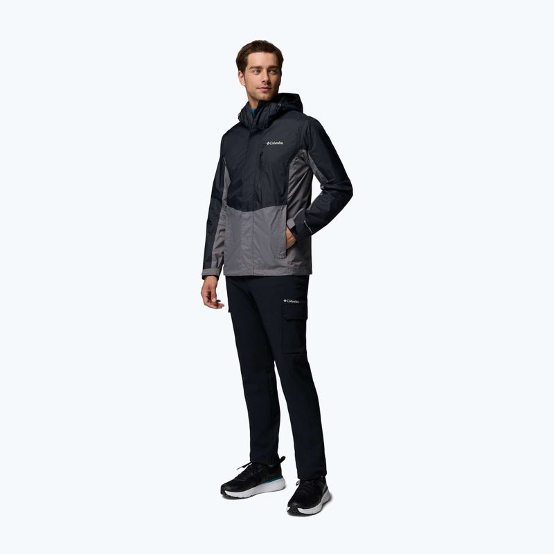 Pánska nepremokavá bunda Columbia Pouring Adventure III black/city grey 2