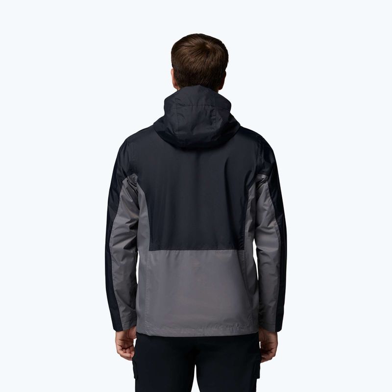 Pánska nepremokavá bunda Columbia Pouring Adventure III black/city grey 3