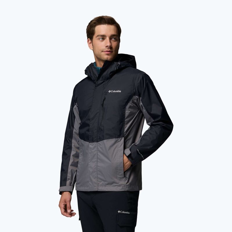 Pánska nepremokavá bunda Columbia Pouring Adventure III black/city grey 4