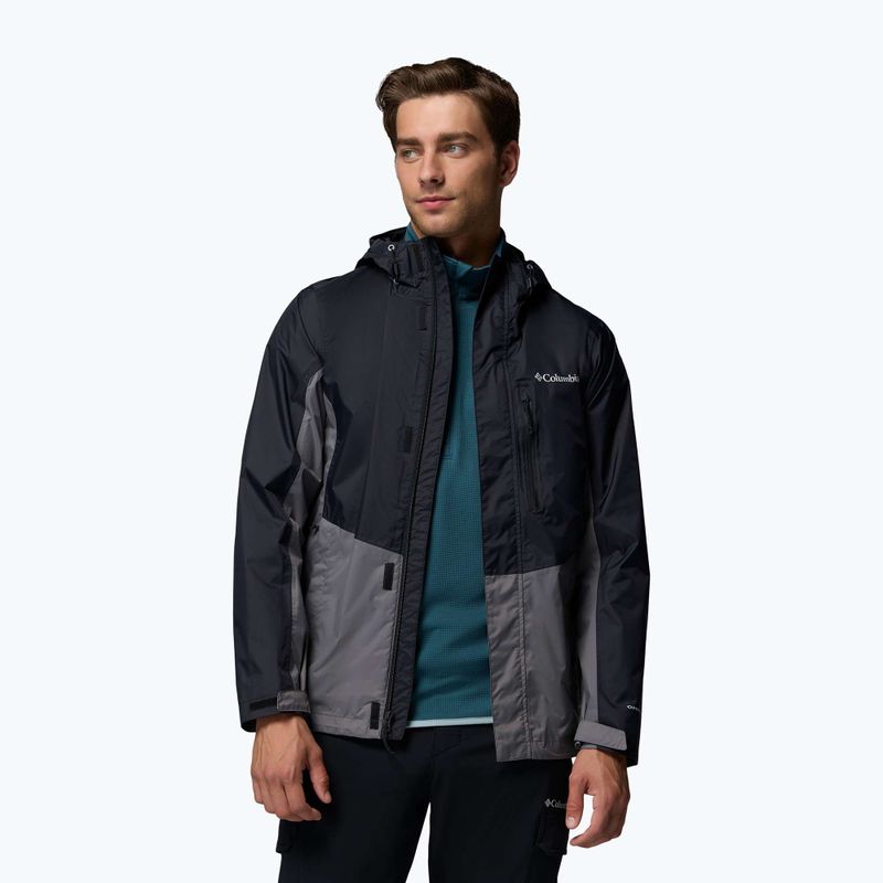 Pánska nepremokavá bunda Columbia Pouring Adventure III black/city grey 5