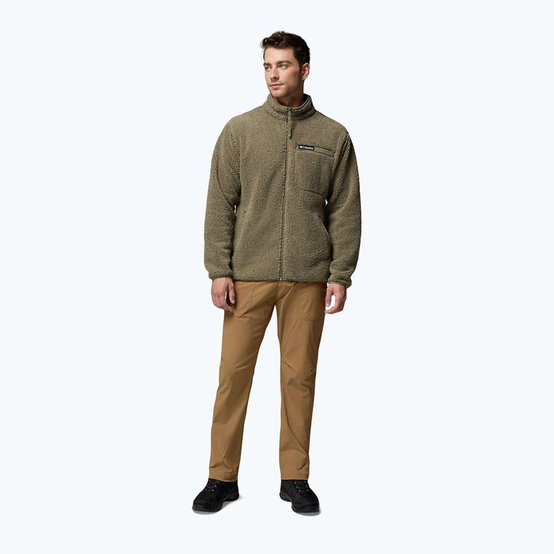 Pánska fleecová bunda Columbia Rugged Ridge High Pile Full Zip stone green 2