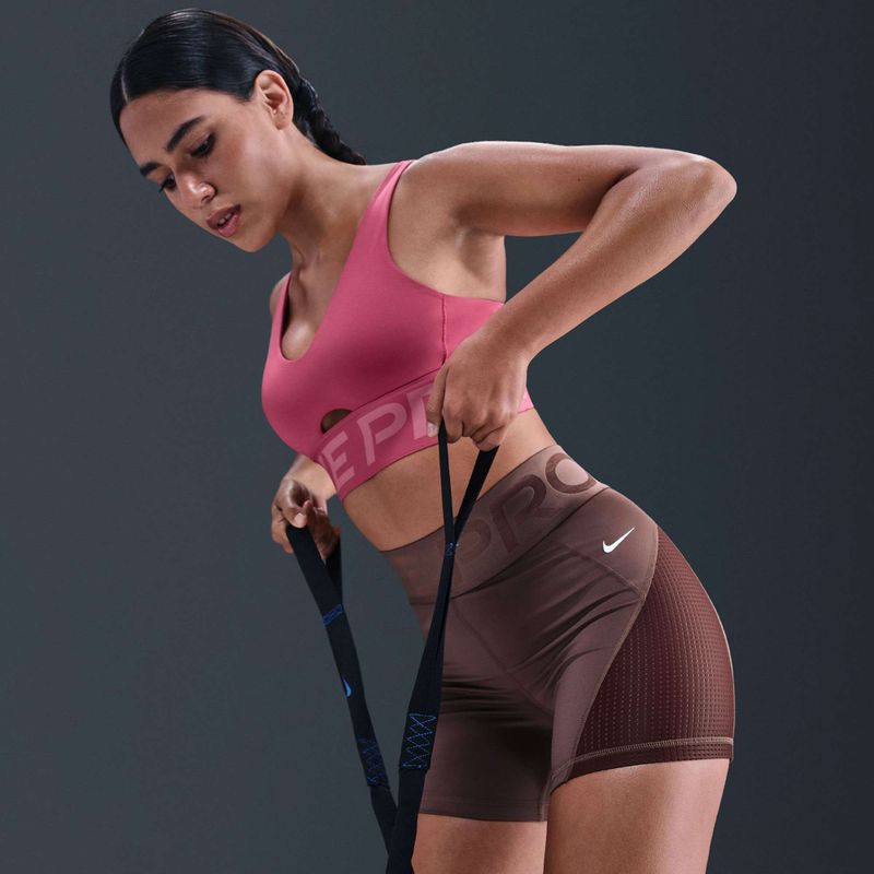 Dámske šortky Nike Pro Sculpt High Waisted 5" Biker tattoo/burgundy crush/white 6