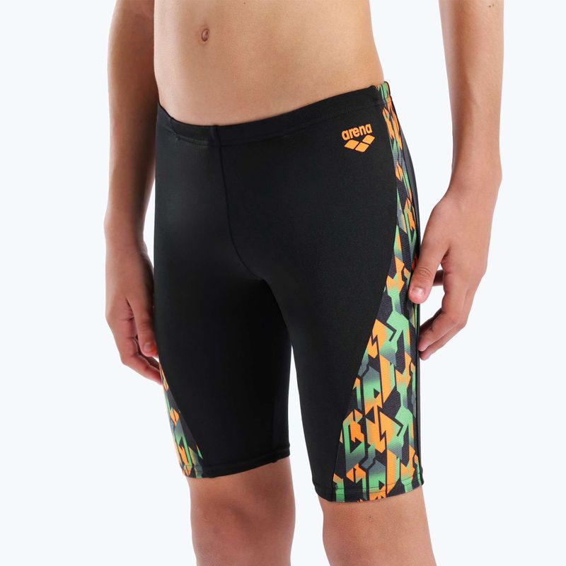 Detské plavky jammery arena Print Swim black/orange multi 4