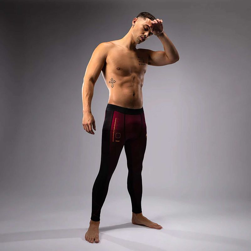 Pánske tréningové legíny Venum Tactical XT Spats black/burgundy/gold 2
