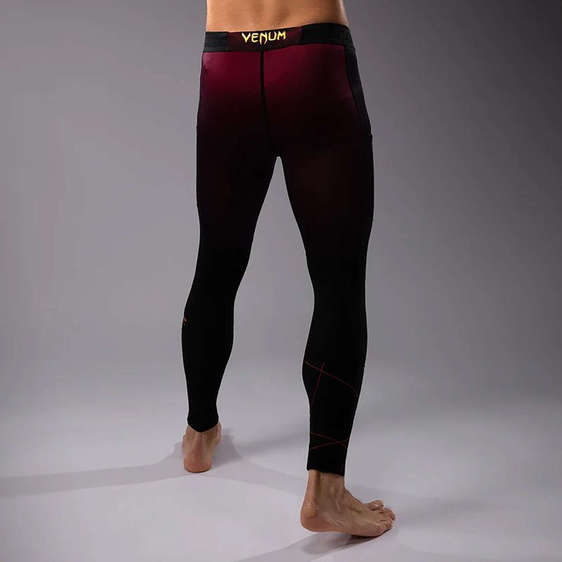Pánske tréningové legíny Venum Tactical XT Spats black/burgundy/gold 3
