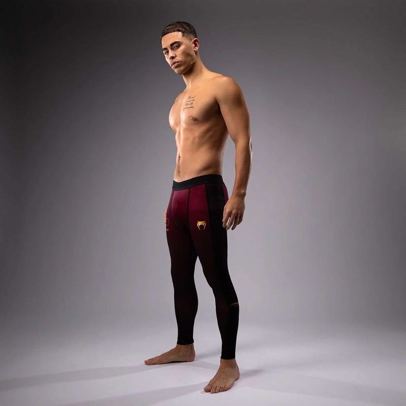 Pánske tréningové legíny Venum Tactical XT Spats black/burgundy/gold 4