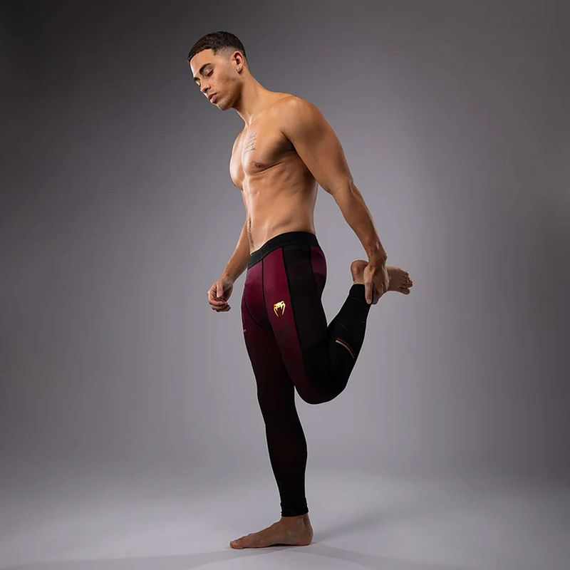 Pánske tréningové legíny Venum Tactical XT Spats black/burgundy/gold 5