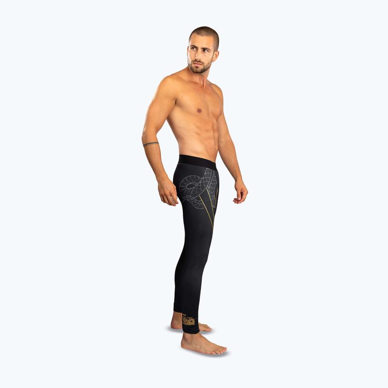 Pánske tréningové legíny Venum Serpenti Spats black/silver/gold 2