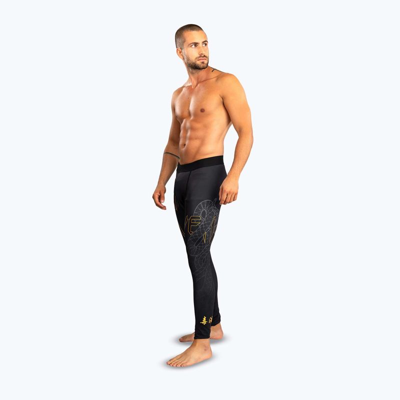 Pánske tréningové legíny Venum Serpenti Spats black/silver/gold 4